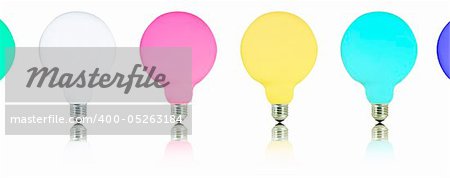 Multicolor bulb isolated on white.