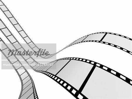 3d Film Strip. White background. Digitally Generated.