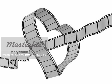 3d Film Strip. White background. Digitally Generated.