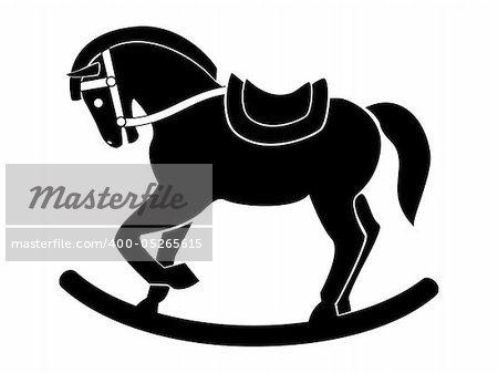 wooden war horse vector on white background