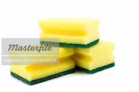 Kitchen sponges, isolated on white