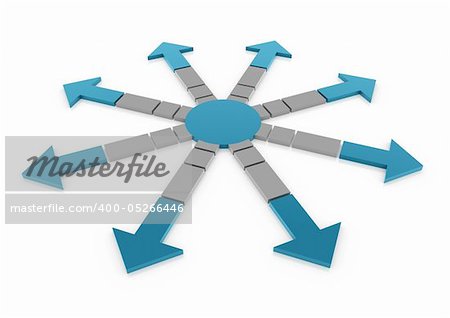 3d blue gray arrow circle isolated on white background