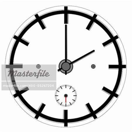 illustration of simple vector clock on isolated background