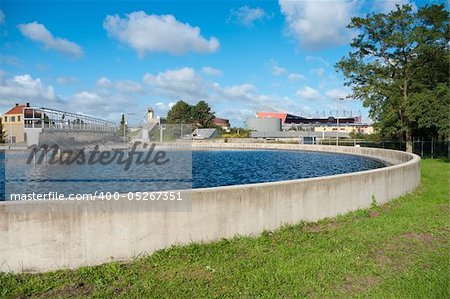 part of a basin of a waste water treatment facility in netherlands