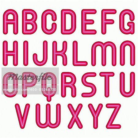 pink glossy bubble alphabet font