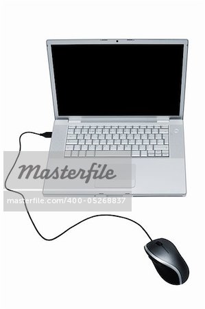 Modern and stylish laptop on a white background