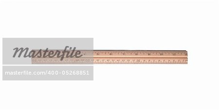 Measuring wooden ruler isolated on white background