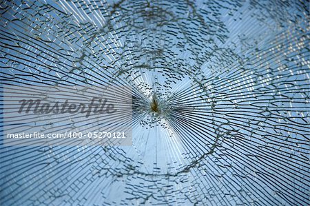 Shattered glass on a window