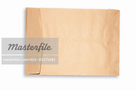 Brown paper Envelope isolated on white background