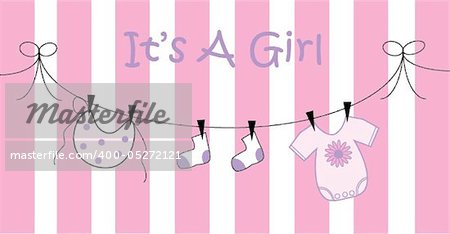 It's A Girl Baby Announcement
