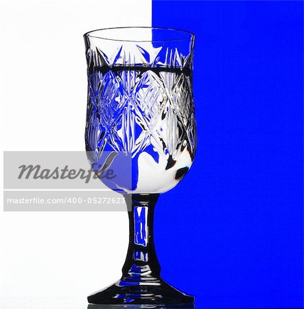 glass in a color background