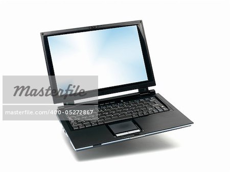 A laptop computer isolated against a white backgroun d
