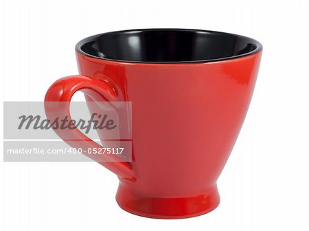 Red coffee cup. Isolated on white background with clipping path.