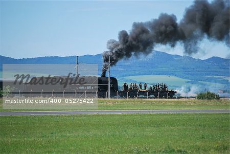 Armoured train with fighting Nazi troops