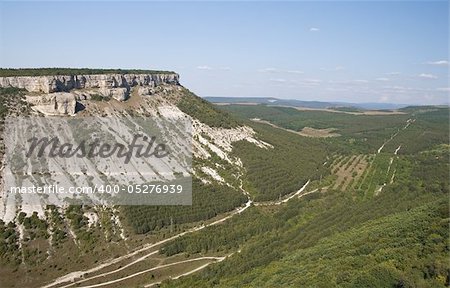 View of flat mountain in Crimea, Ukraine