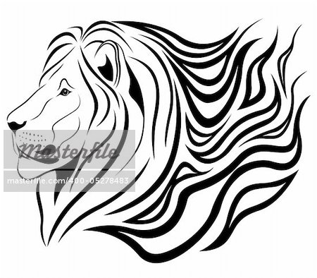 Abstract Lion in the form of a tattoo