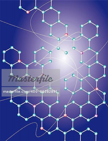 Abstract background of the molecules. Vector illustration. Vector art in Adobe illustrator EPS format, compressed in a zip file. The different graphics are all on separate layers so they can easily be moved or edited individually. The document can be scaled to any size without loss of quality.