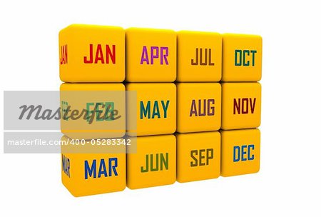 jan to dec in small boxes