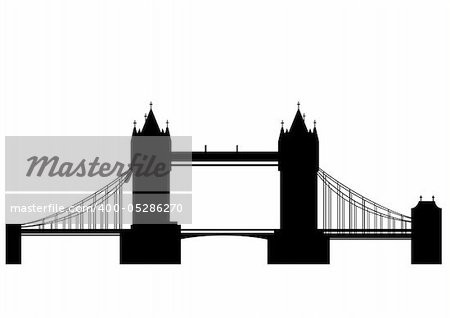 Tower Bridge is a combined bascule and suspension bridge in Londonover the River Thames - vector. This file is vector, can be scaled to any size without loss of quality.