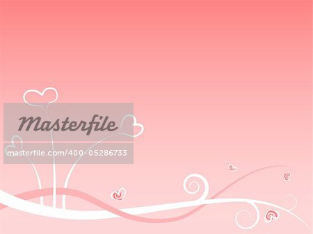 Vector pink background with white hearts