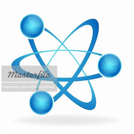 illustration of atom icon on isolated background