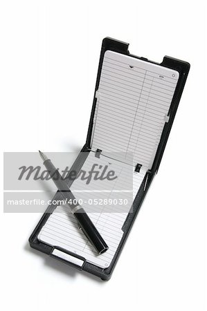 Phone Index Organizer and Pen on White Background