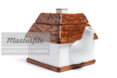 House Teapot on White Background