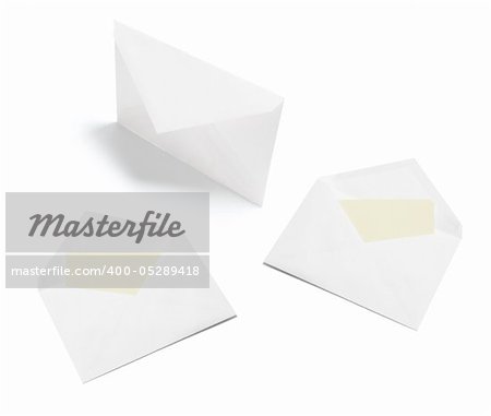 Envelopes on Isolated White Background