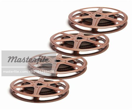 Movie Film Reels on White Background