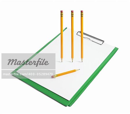 Clipboard with Papers and Pencil Clipboard with Papers and Pencil