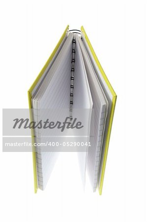 Open Note Book on White Background