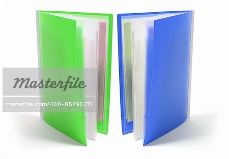 Plastic Clamp Folders on White Background