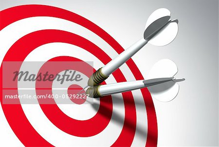 Two arrows on red target - business concept