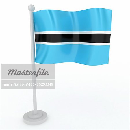 Illustration of a flag of Botswana on a white background