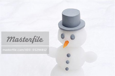 Snowman over white background