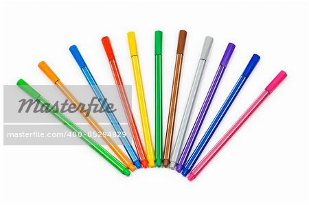 Selection of pencils isolated on the white background