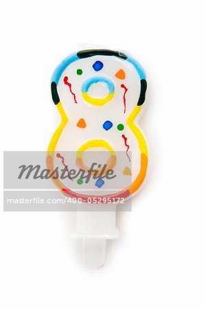 Birthday candles isolated on the white background