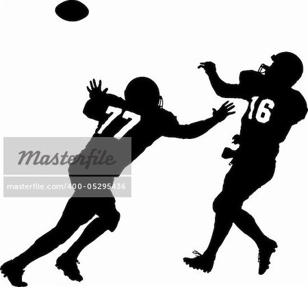 vector of american football players attacking