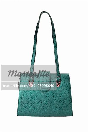 Green women bag isolated on white background