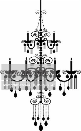 black chandelier graphic style