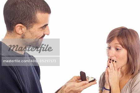 Couple in Love, Engagement Ring