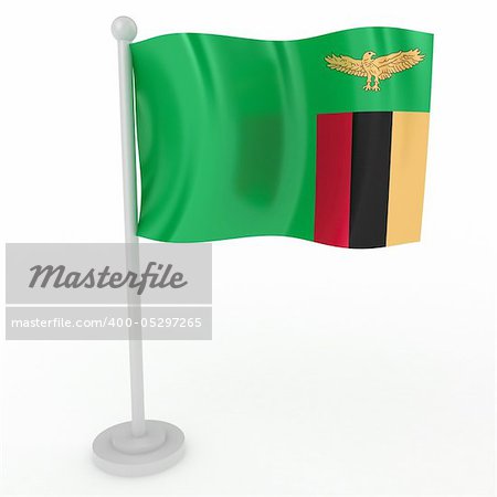 Illustration of a flag of Zambia on a white background