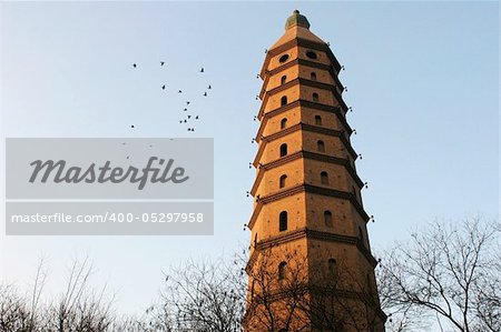 Landmark of a historical pagoda in China