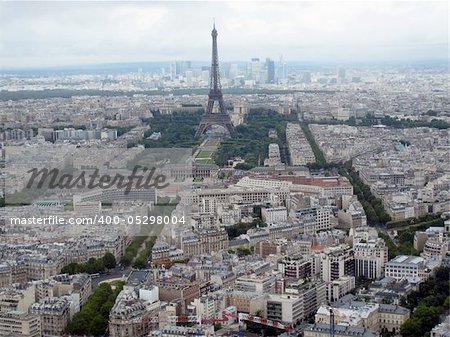 aerial view in Paris from Montparnasse tower