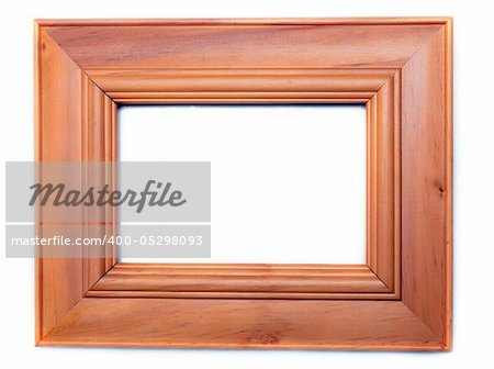 Wooden frame for photography on white background