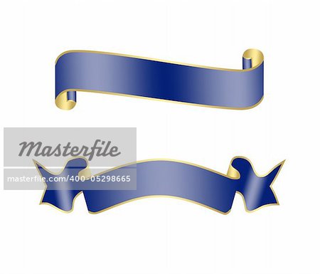 Illustration of ribbons for inscriptions on a white background