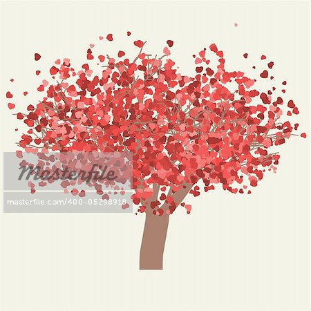 Vector valentine tree. EPS 8 vector file included