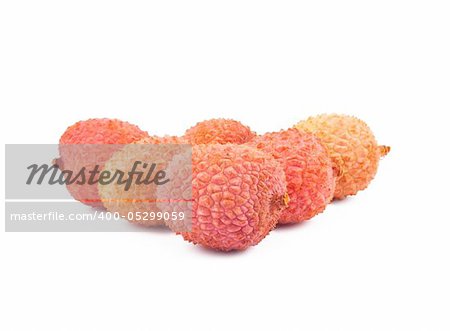 Ripe litchi isolated on white background