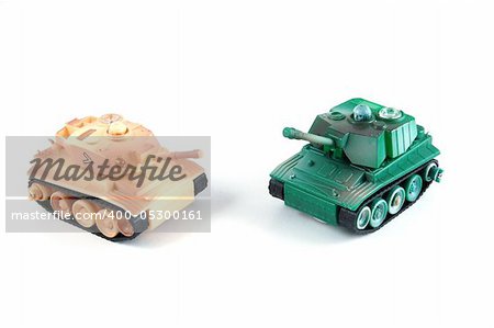 toy tank isolated on a white background.