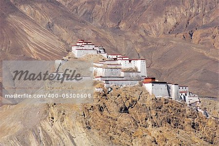 Distant view of an ancient castle in Tibet